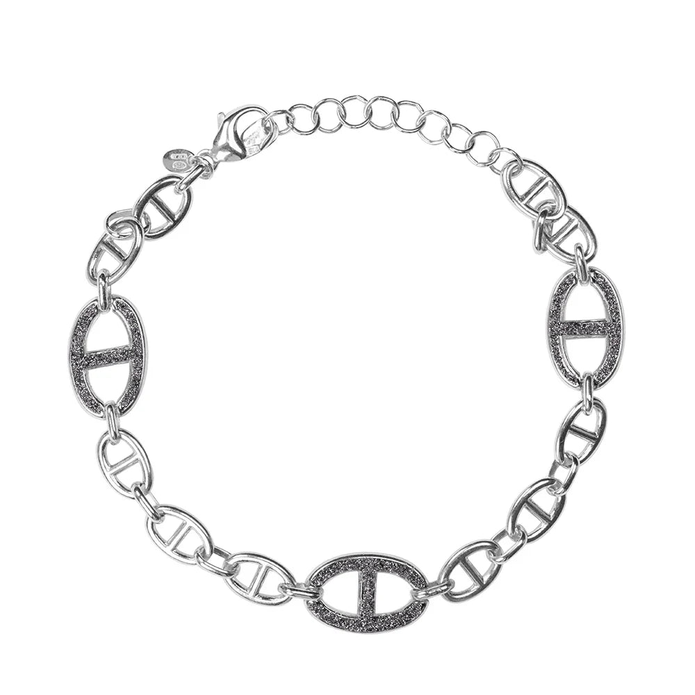 Jolie Silver marine mesh and diamond dust bracelet