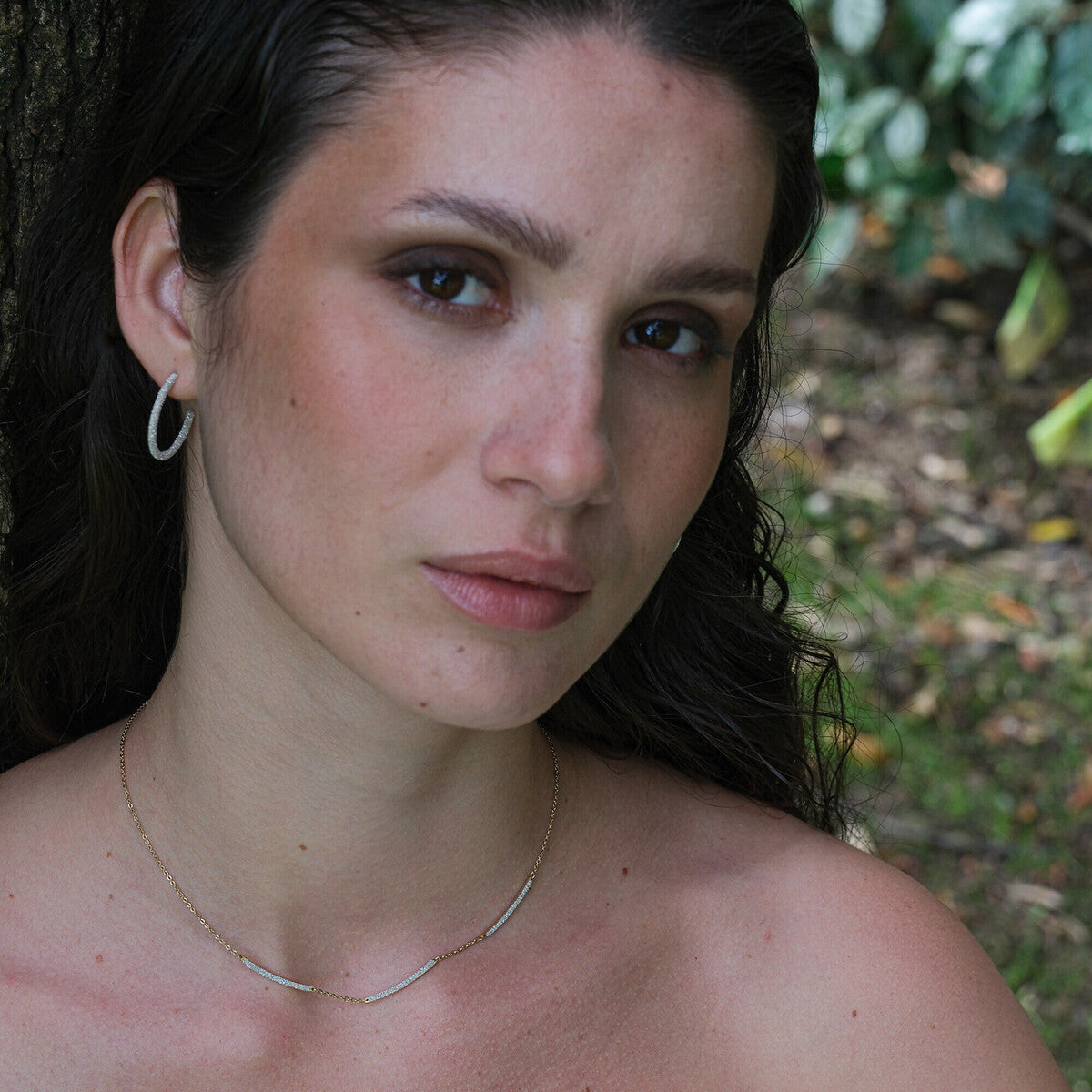 Demilune Tris necklace With Diamonds Necklace