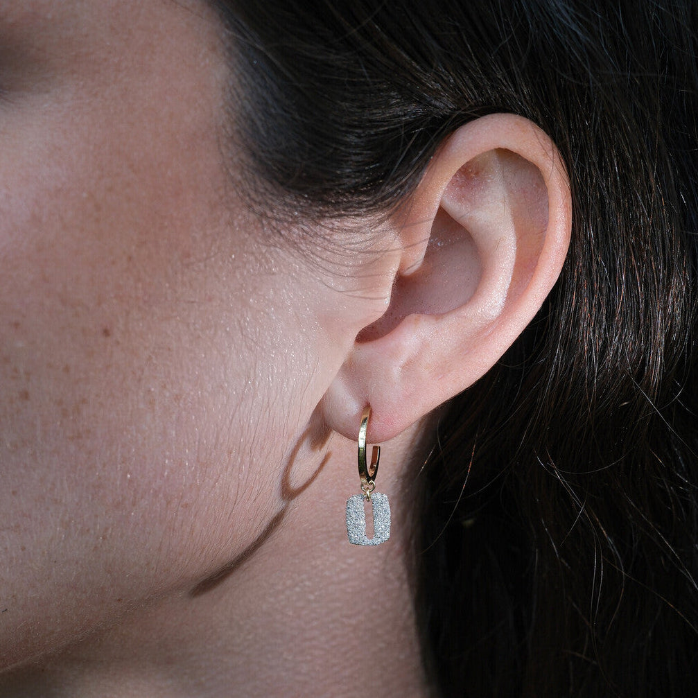 Diamond Dust Hoops Loquet Earrings