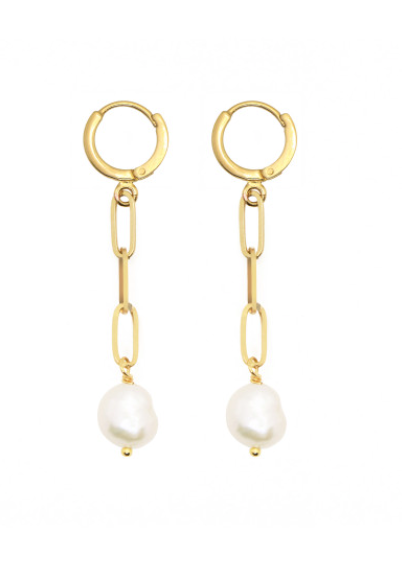 Chain Pearl Earrings