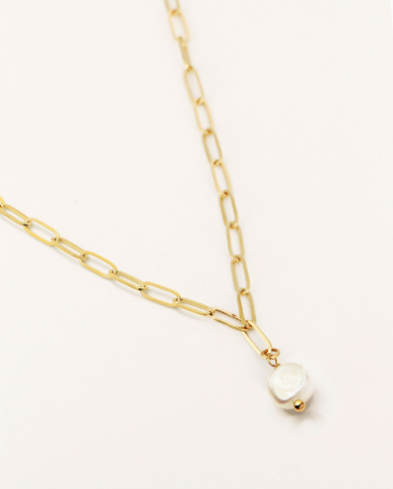 Chain Pearl Necklace