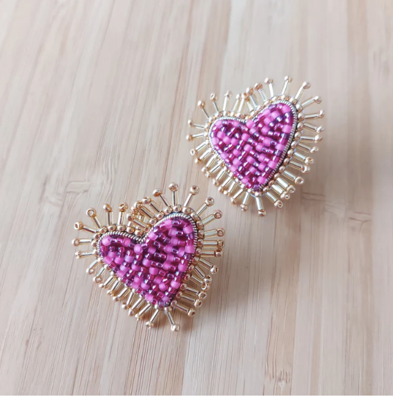 Sacred Heart Stud Earrings