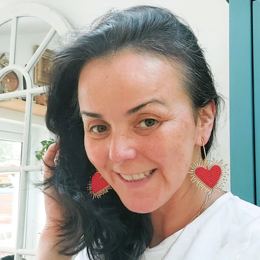 Dangling Sacred Heart Earring