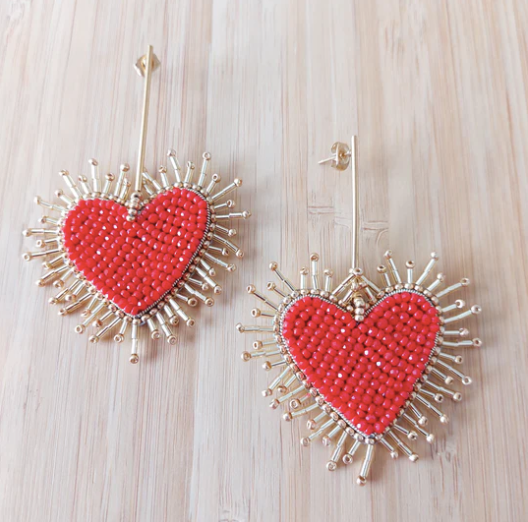 Dangling Sacred Heart Earring