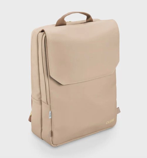 Cluse Reversible Backpack, Beige Dark Brown, Gold Colour