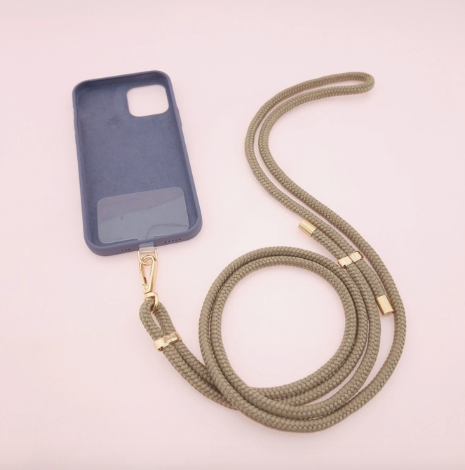 GREY Universal mobile phone chain One with patch - UNI COLOR: #01 Steel / gold