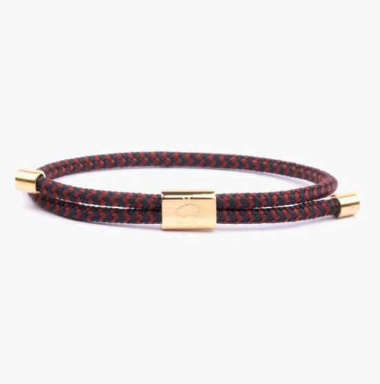 Little Lewis Velvet-Red Navy Gold
