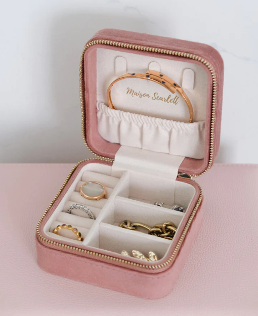 Corinne Velvet Travel Jewelry Box