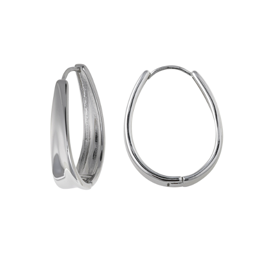 Sterling Silver Simple Rounded Hoop Medium