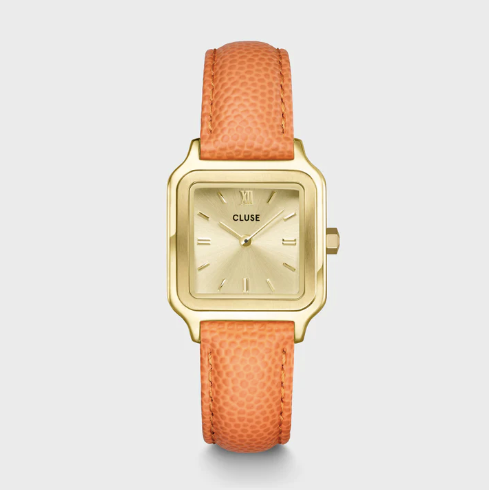 Gracieuse Petite Watch Leather, Apricot Lizard, Gold Colour CW11808