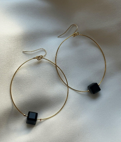 Cube Hoop 30mm Earrings