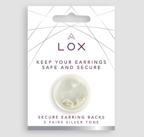 Lox 2 Pair Silver Tone Secure Earring Backs
