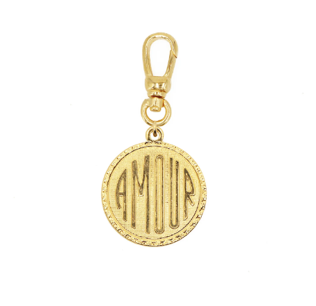 "amour" charm 24k gold plated