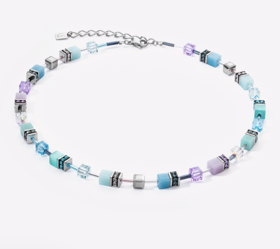 GeoCUBE® Iconic necklace aqua-lilac 2838102026