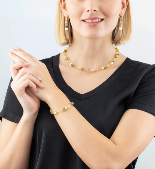 GeoCUBE® Iconic Mono Gold necklace yellow 4020100120