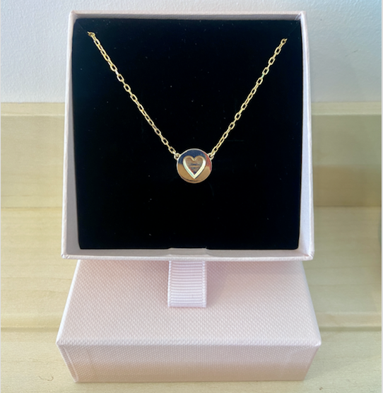 Heart Disc 9ct Gold Necklace