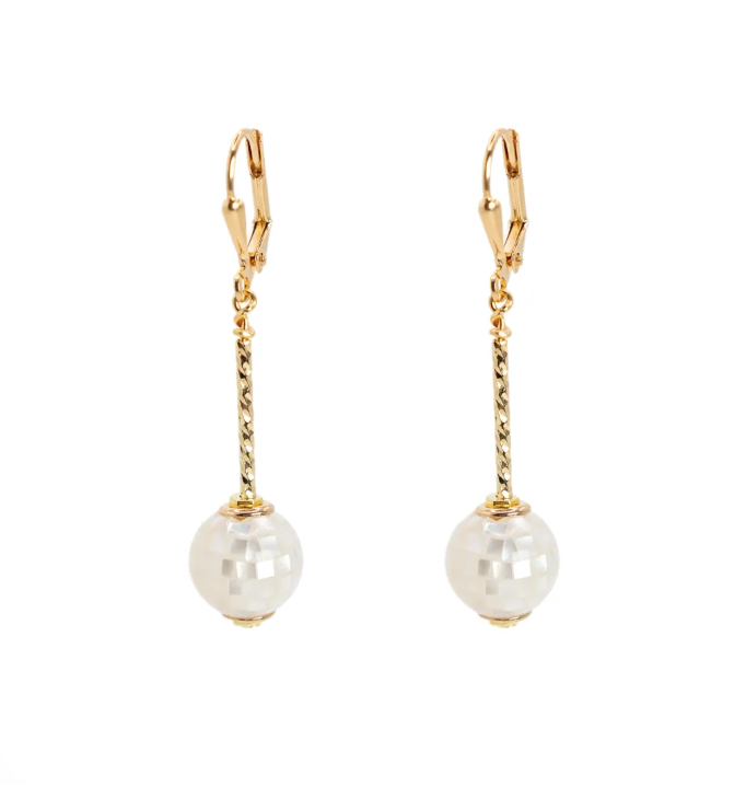 Aoibhianne White Tube Earring - Short