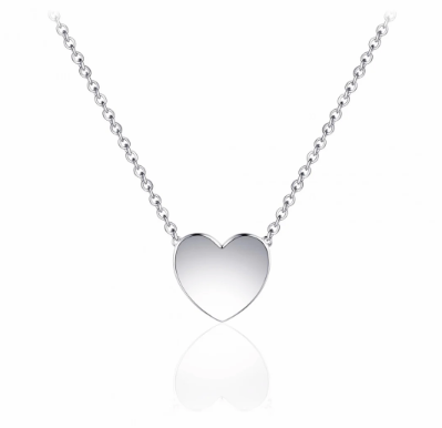 Sterling Silver Large Heart Necklace