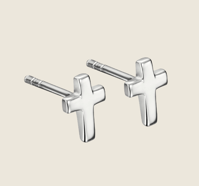Eden Silver Cross Earrings