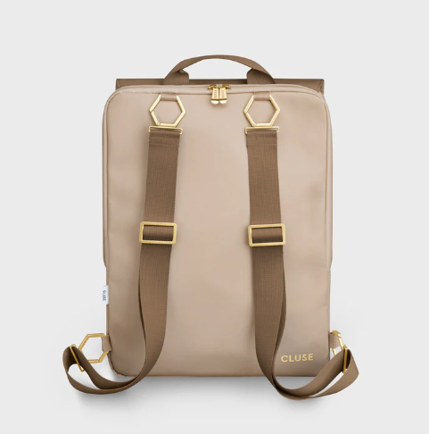 Cluse Le Réversible Backpack - Beige, Dark Brown, Gold Colour – Lu and Mol