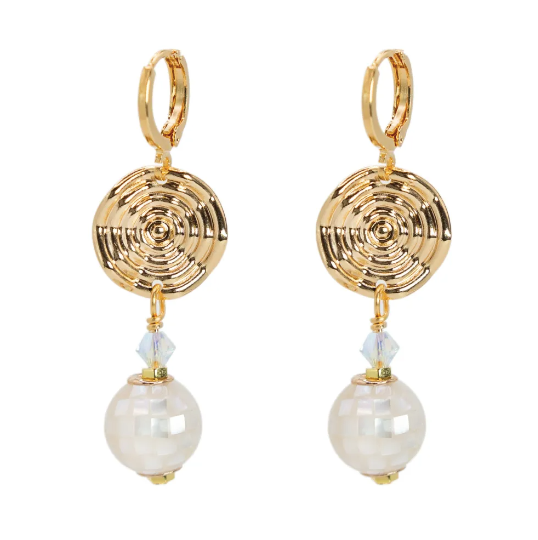 Aoibhianne White Wave Drop Earrings
