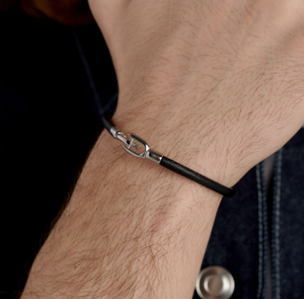 Nemesi Black Leather Bracelet