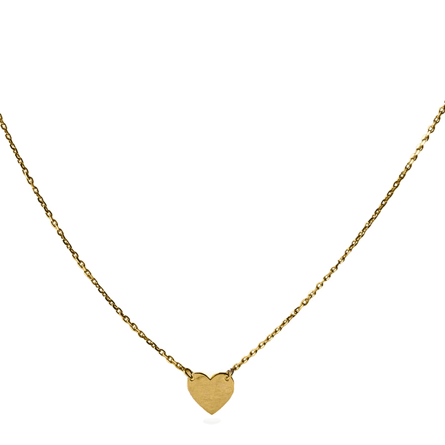 Solid Heart 9ct Gold Necklace