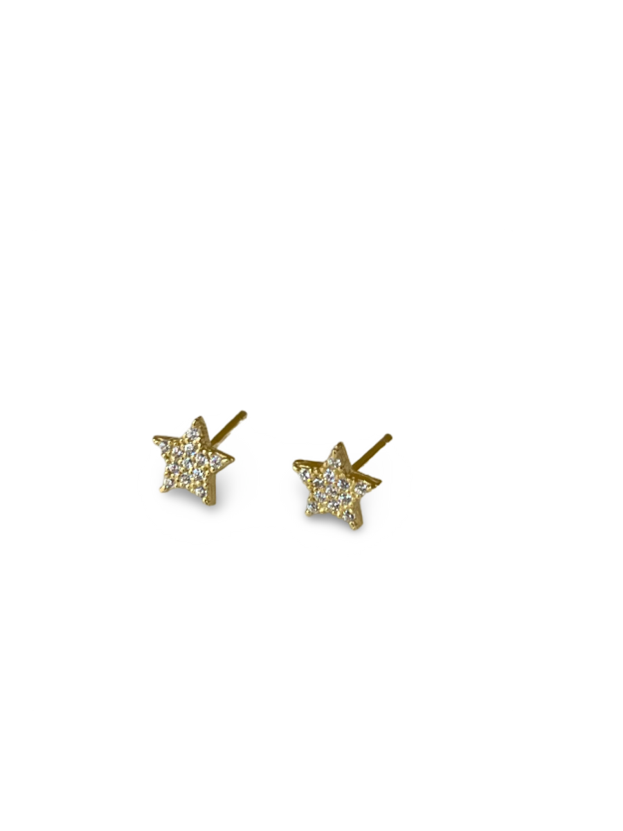 Sparkly Star 9ct Gold Earrings
