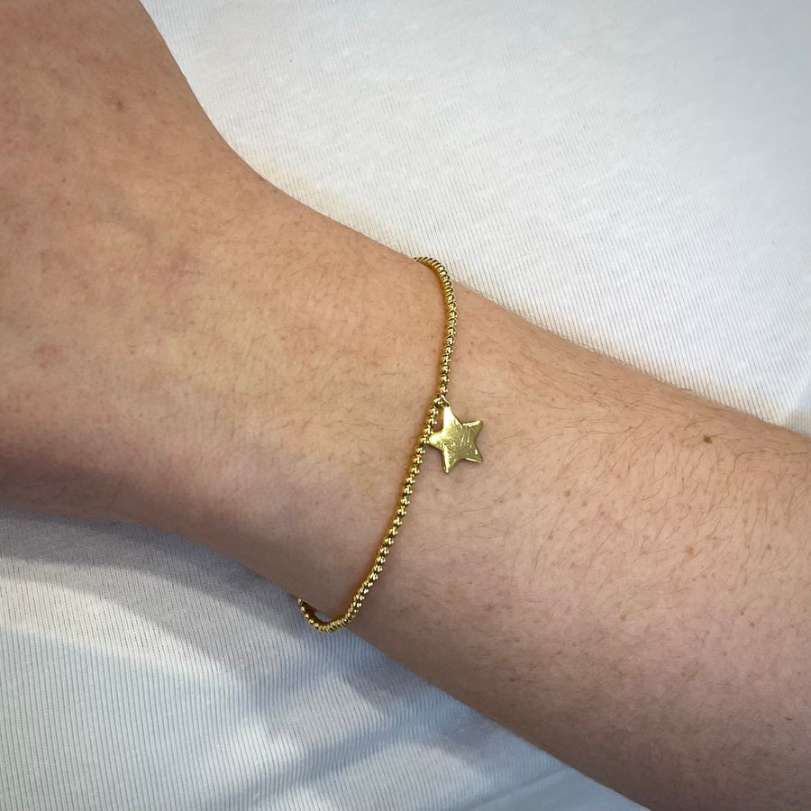 Star with 9ct Gold Bead Bracelet