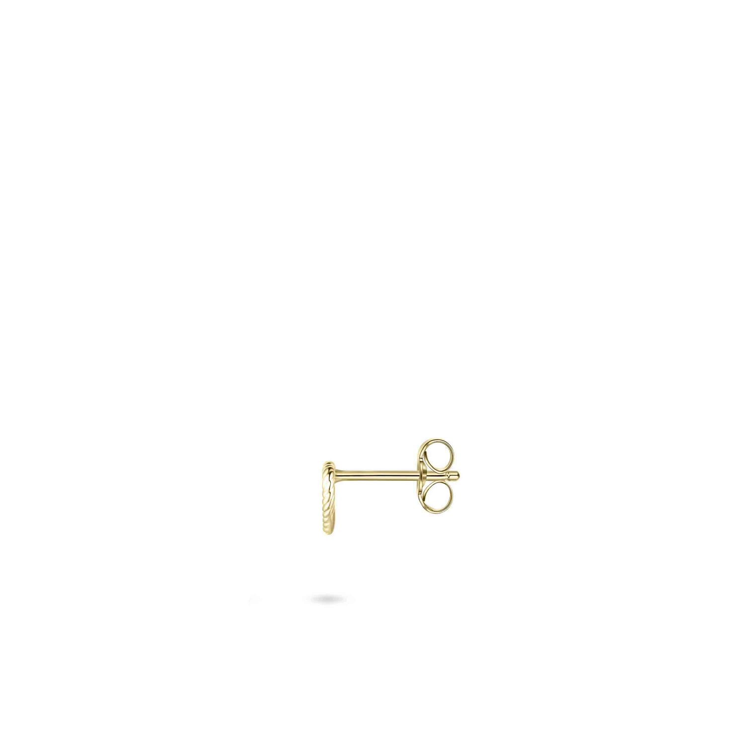 Rope Heart 14k Gold Stud Earrings