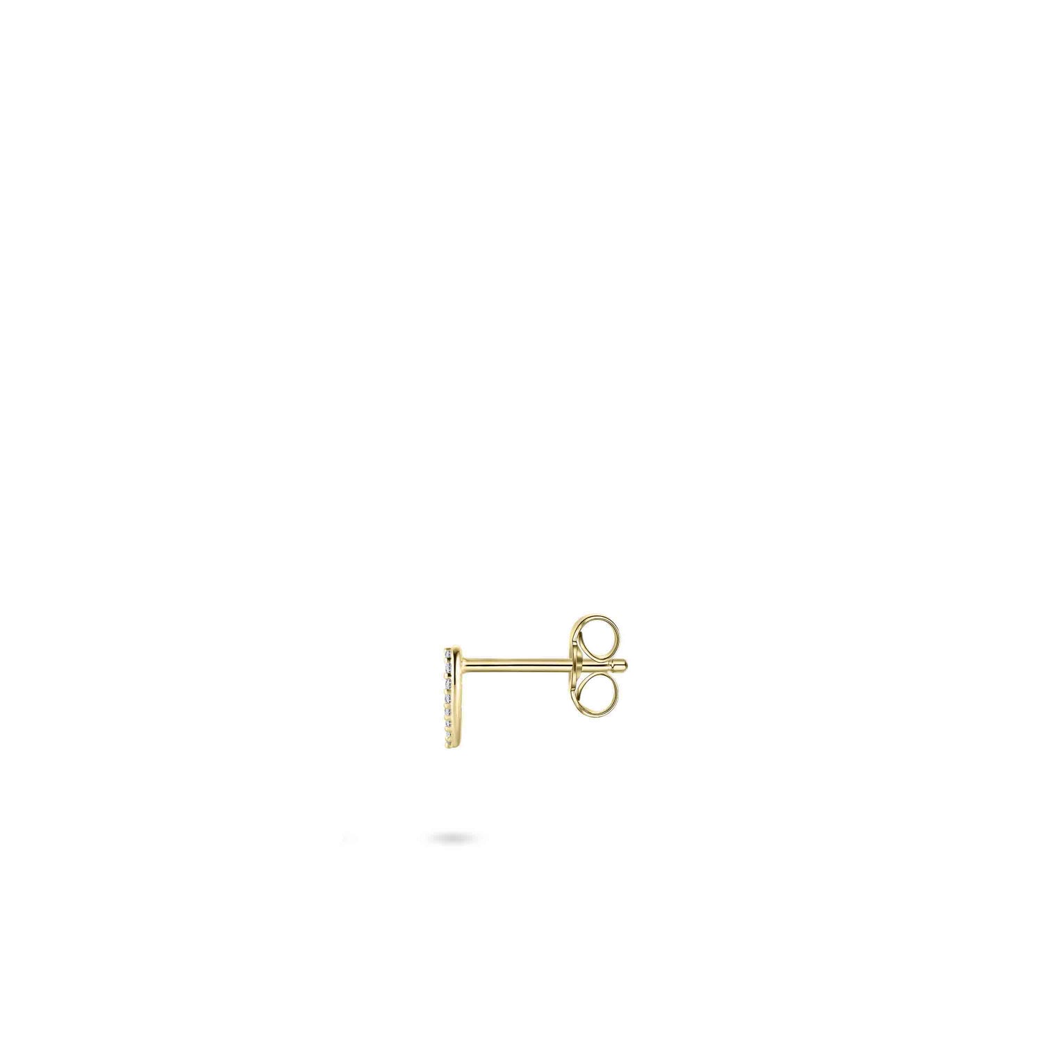 Sparkling Heart 14k Gold Stud Earrings