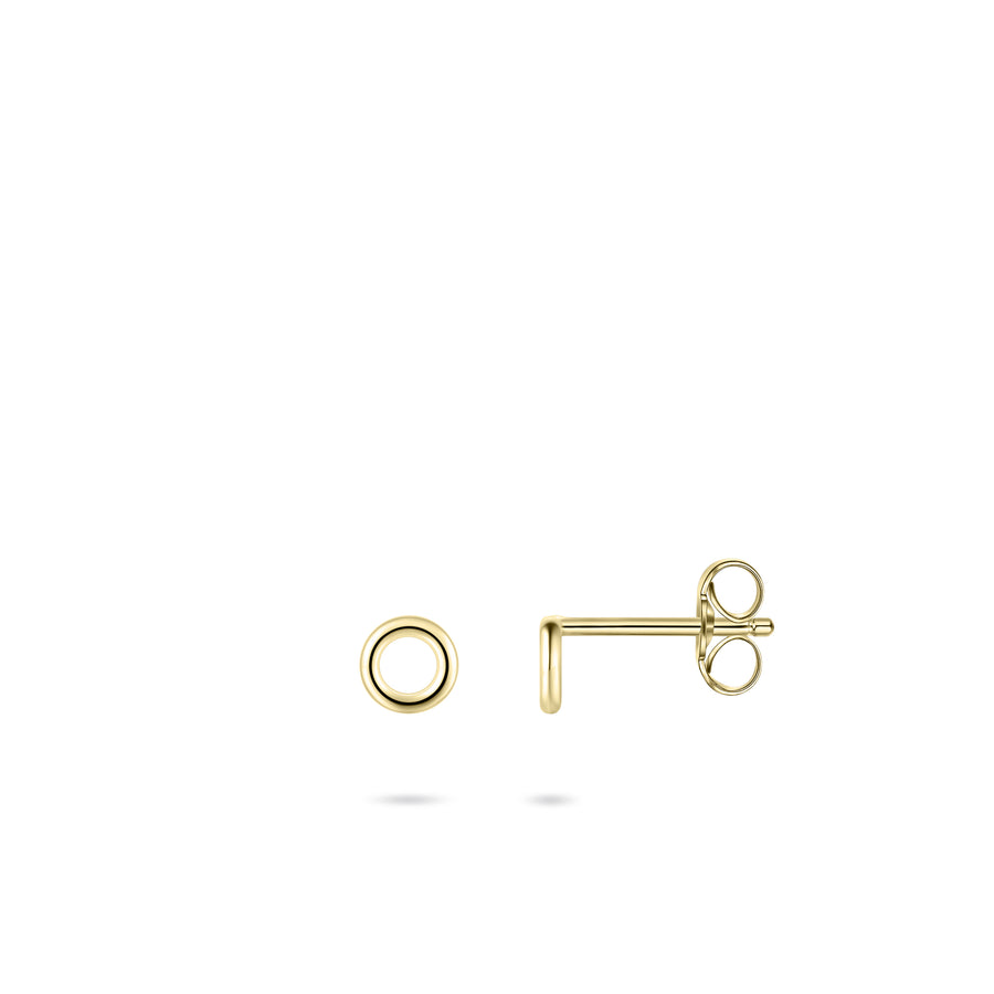 Polished Circle 14k Gold Earrings