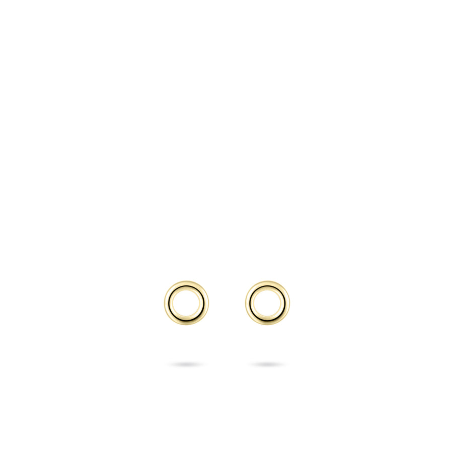 Polished Circle 14k Gold Earrings