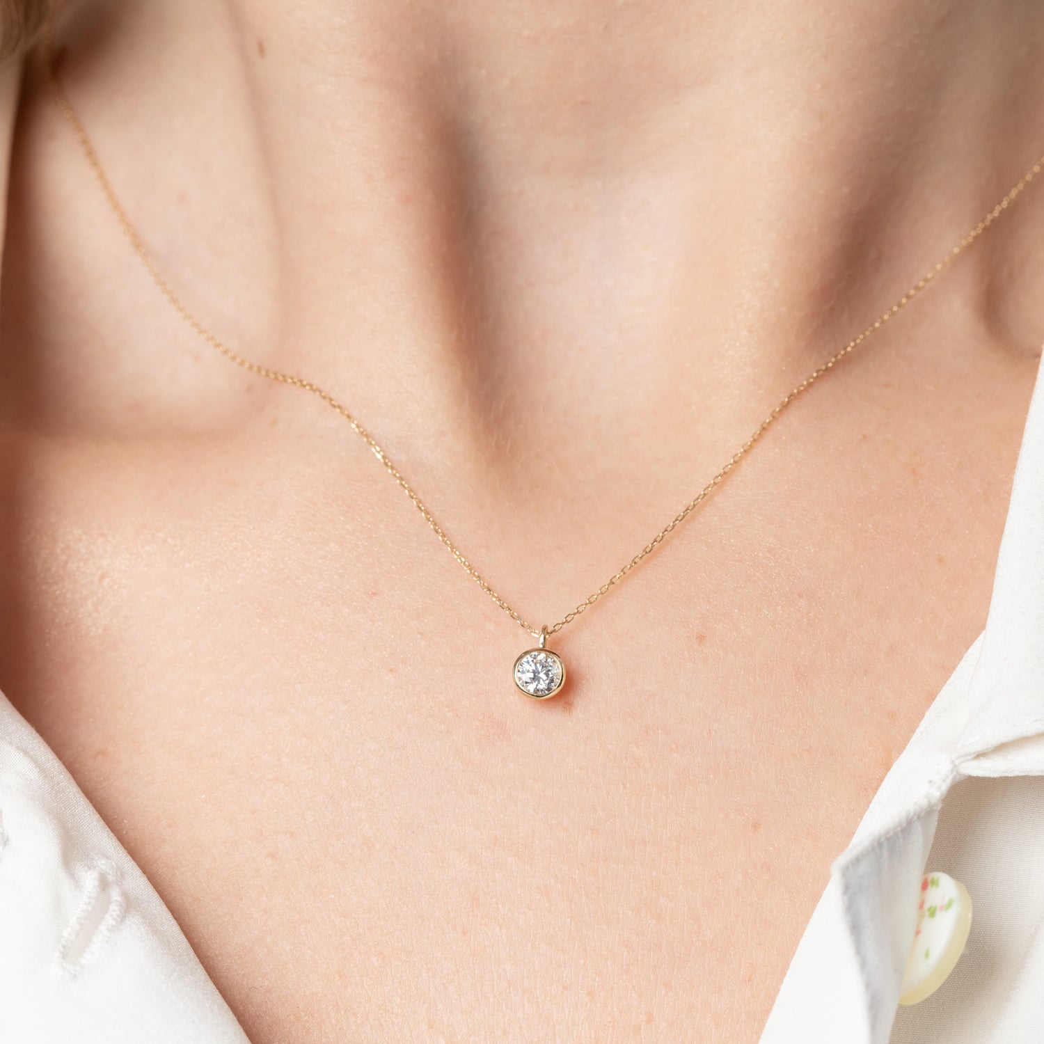 Round 14k Yellow Gold Necklace
