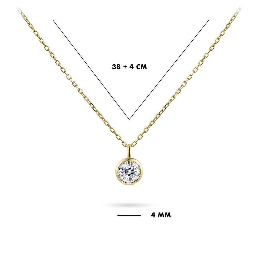 Round 14k Yellow Gold Necklace