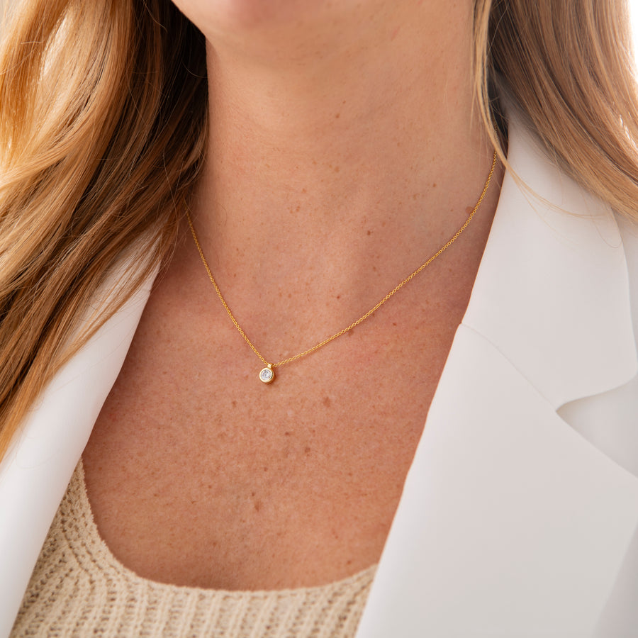 Round 14k Yellow Gold Necklace