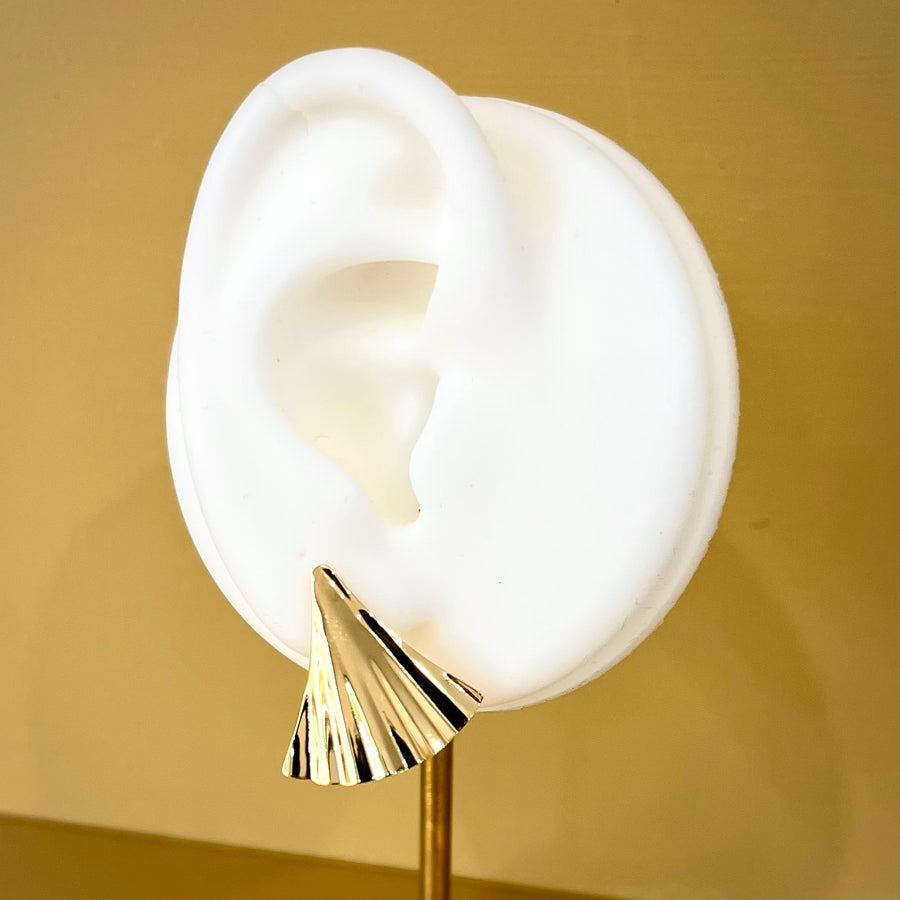 Wave Triangle 9ct Gold Earrings