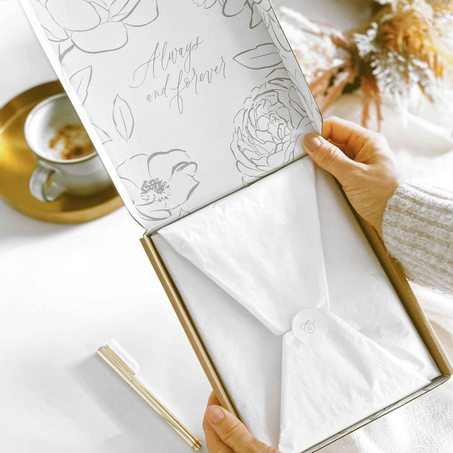Floral Wedding Planner Book with Gold Foil and Gilded