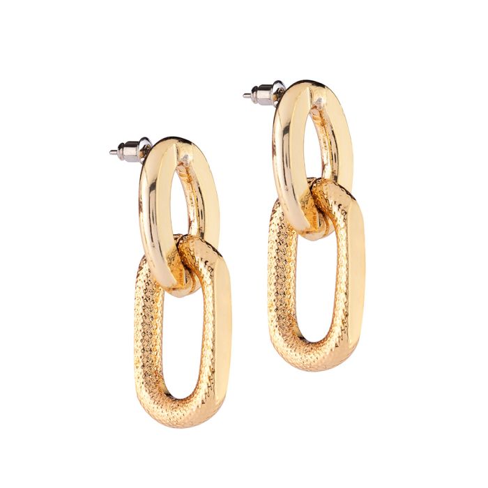 Diva Earring Mix Smooth Oval Mesh and Textured Geometric