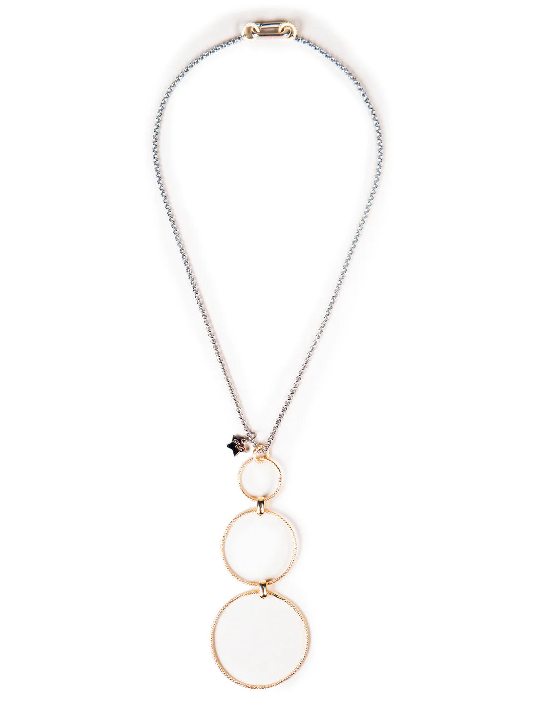 Two-Tone Circle Pendant Necklace