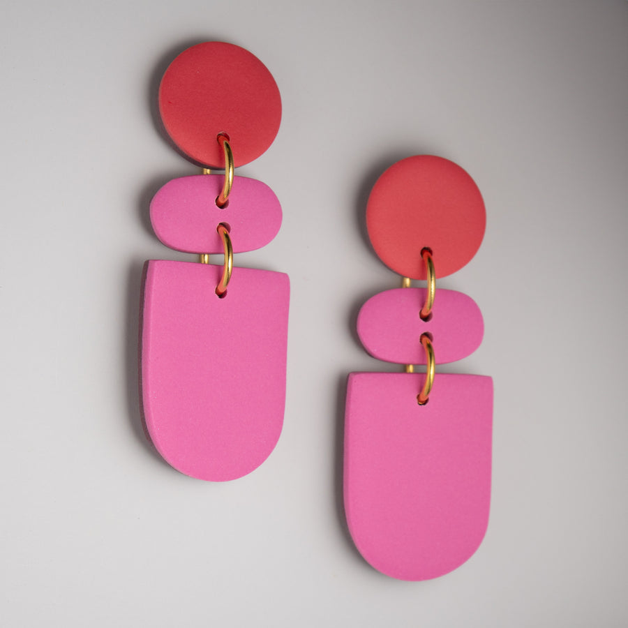 Drift Earrings - Watermelon/Pink