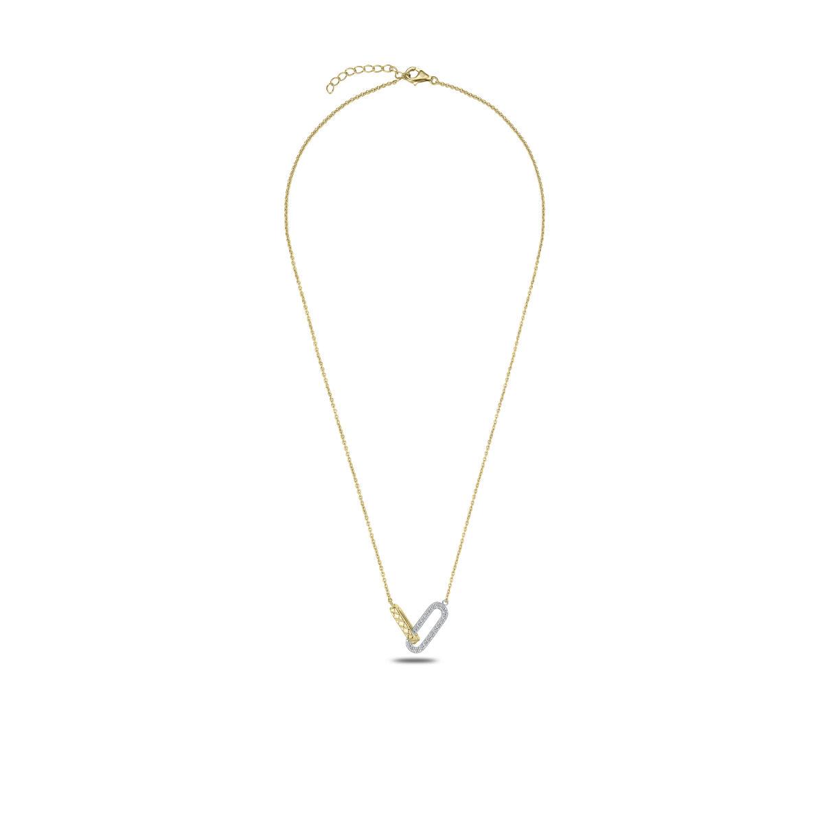 Interlocking Oval Quilted Zirconia Necklace
