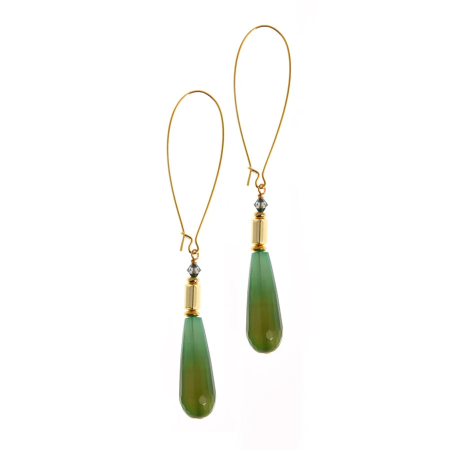 Wilde Emerald Drop Earrings Long