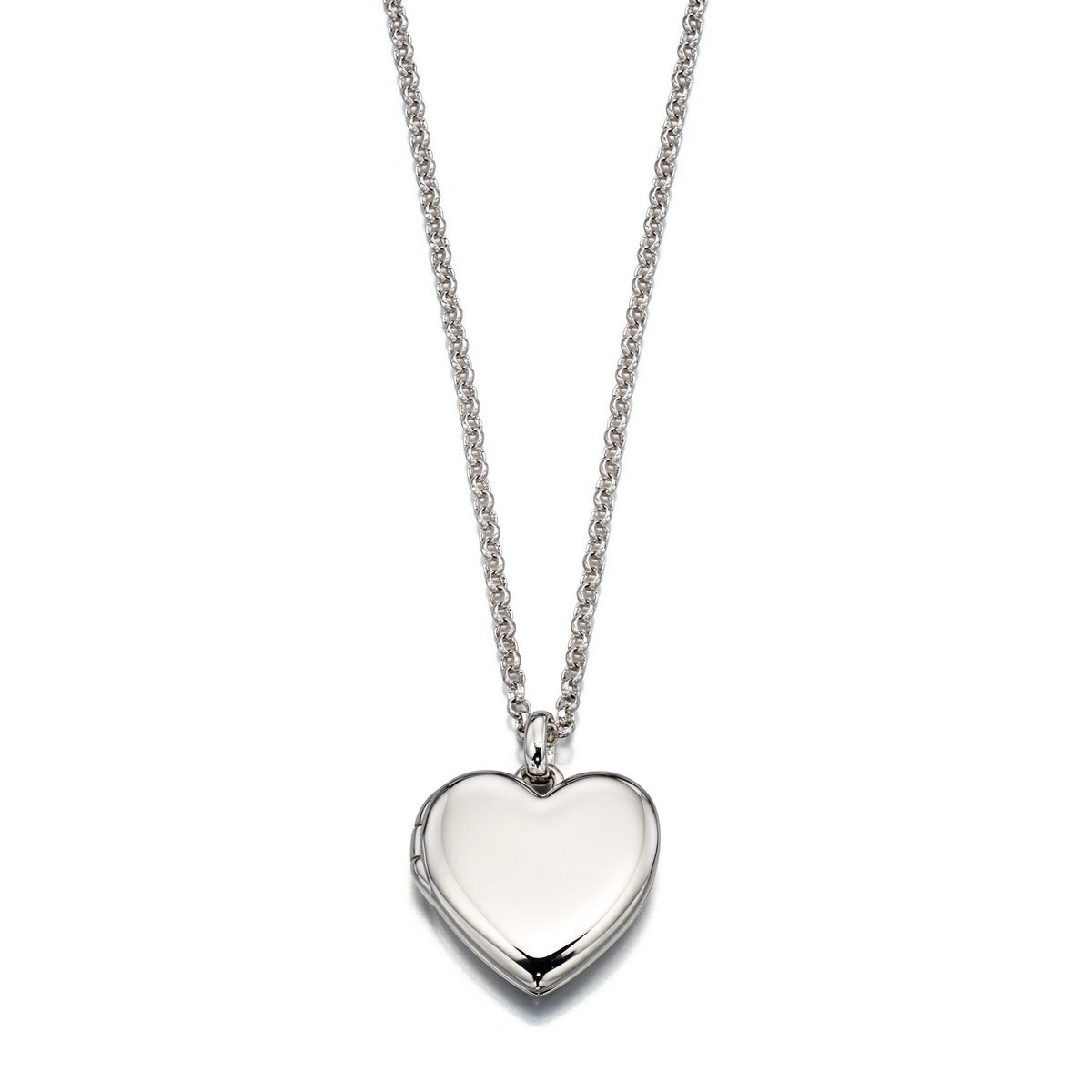 Olivia Plain Heart Locket and Chain - Medium