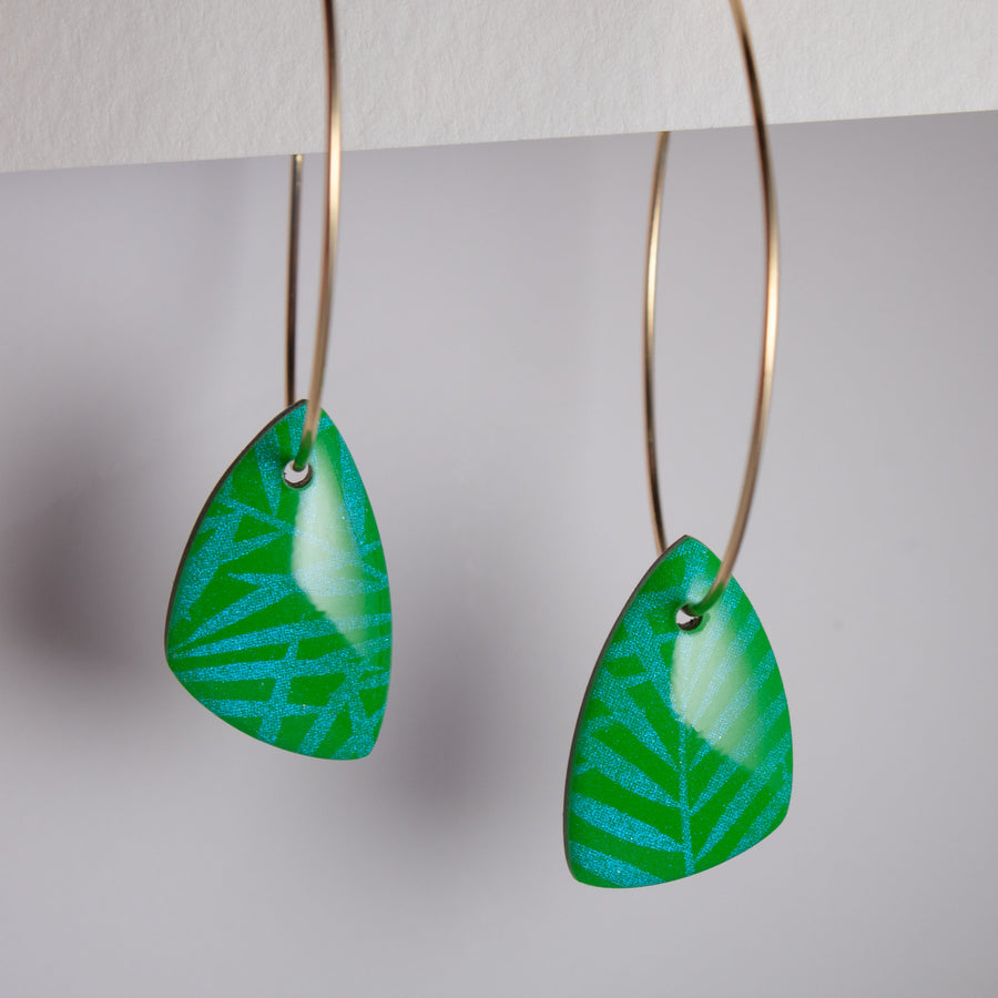 Sway Earrings - Green Leaves