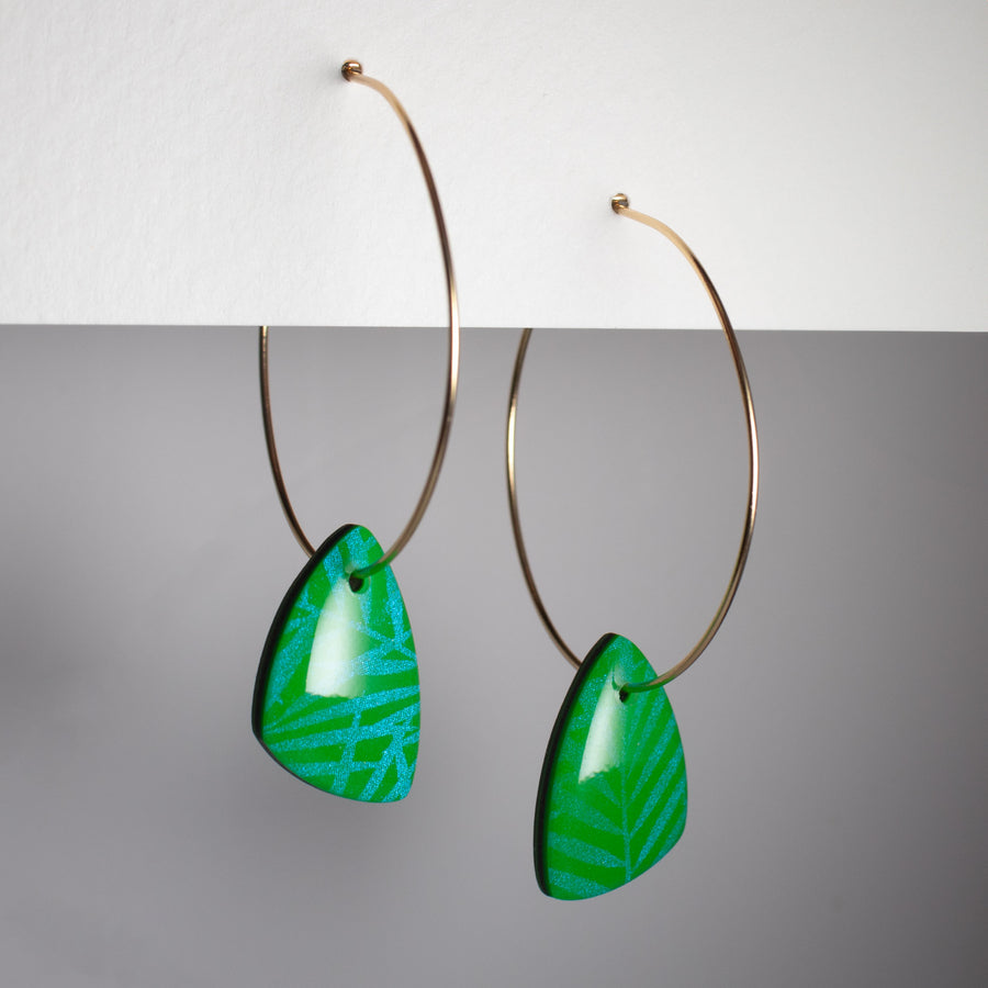 Sway Earrings - Green Leaves