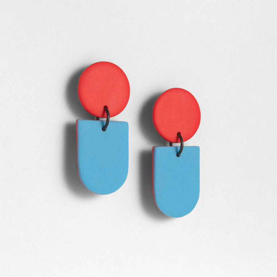 Tengae Red/Robins Egg Earrings