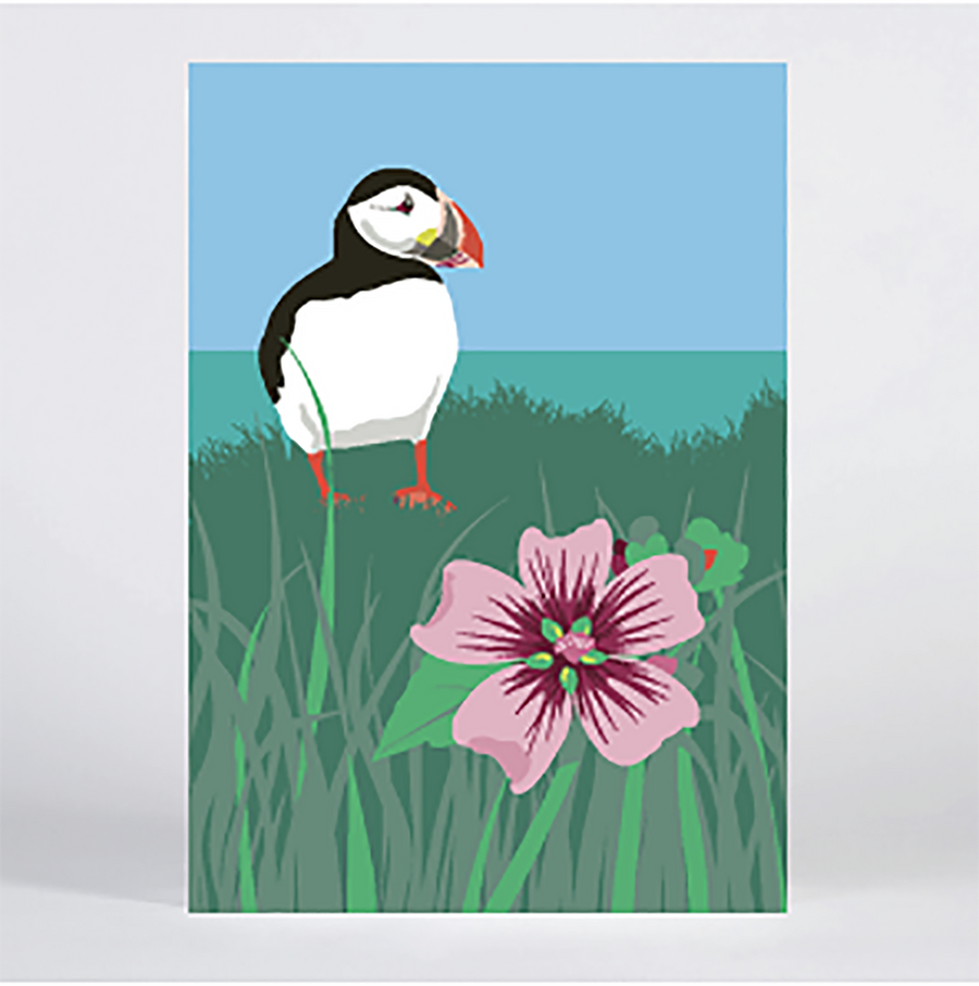 Tree-Mallow & Puffin A4 Print