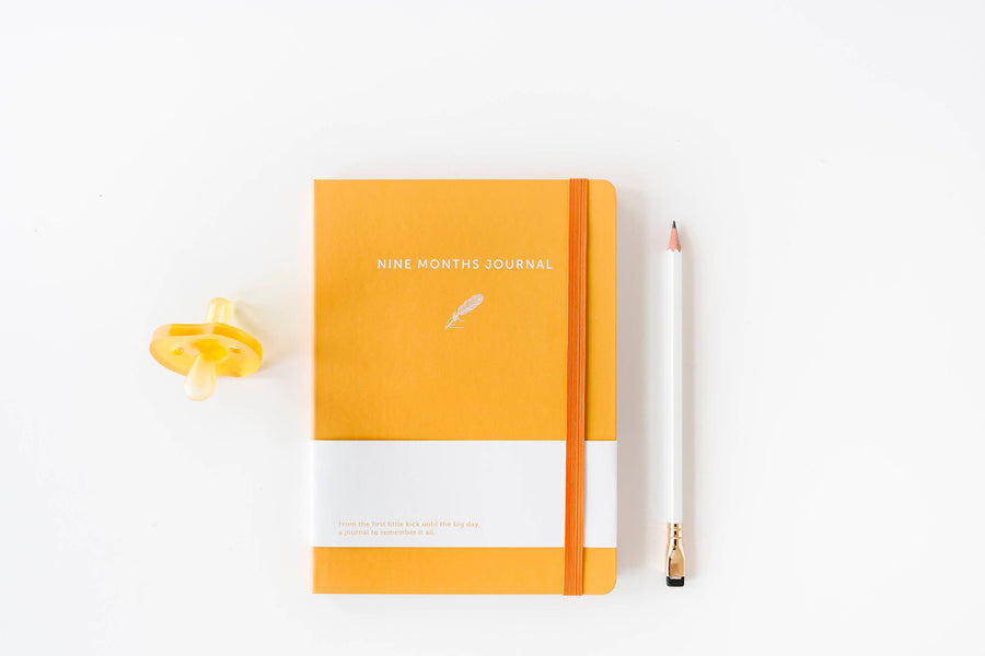 pregnancy journal ; nine months journal; baby journal; orange baby journal 