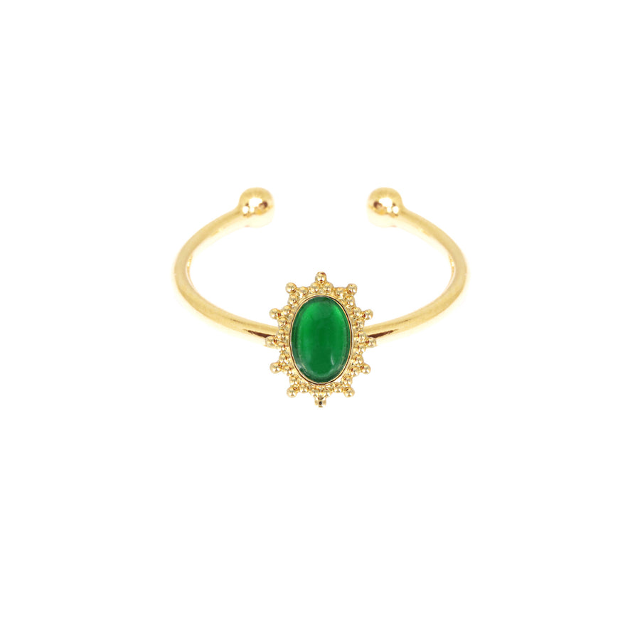 Thelma Green Agate Ring